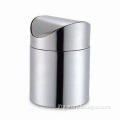 Table Dustbin with Swing Lid, Made of Stainless Steel 201#, Nice Design and Convenient to Use